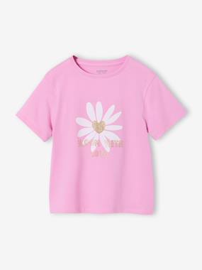 Tee-shirt fille imprimé manches courtes - vertbaudet enfant Fille-T-shirt, sous-pull-T-shirt-Tee-shirt fille imprimé manches courtes