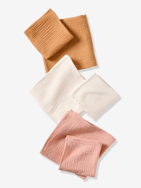 Lot de 3 langes unis en gaze de coton Bio* lot rose+multicolore - vertbaudet enfant 
