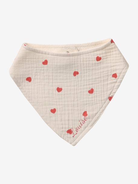 Lot 3 bavoirs bandanas en gaze de coton beige imprimé+BLANC+bleu grisé+cappuccino+écru+lot renard+lot vert panda+rose pâle+vert sauge - vertbaudet enfant 