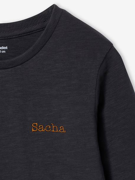 T-shirt garçon unis manches longues personnalisable anthracite+BLEU+jaune+marine+vert grisé+vert sapin - vertbaudet enfant 