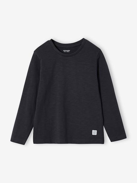 Long Sleeve Colour Top for Boys anthracite+Blue+fir green+Green+navy blue+yellow - vertbaudet enfant 
