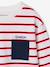 Striped Long Sleeve T-Shirt for Boys aqua green+ecru+red - vertbaudet enfant 