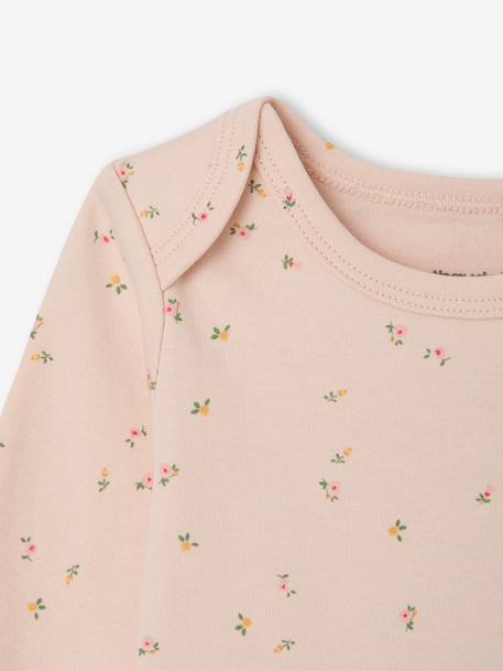 Bodysuits with long sleeves for babies with a floral print sage green - vertbaudet enfant 