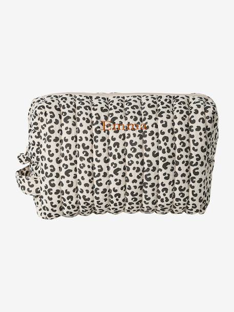Mama Cotton Gauze Toiletry Bag ecru+printed beige+white - vertbaudet enfant 