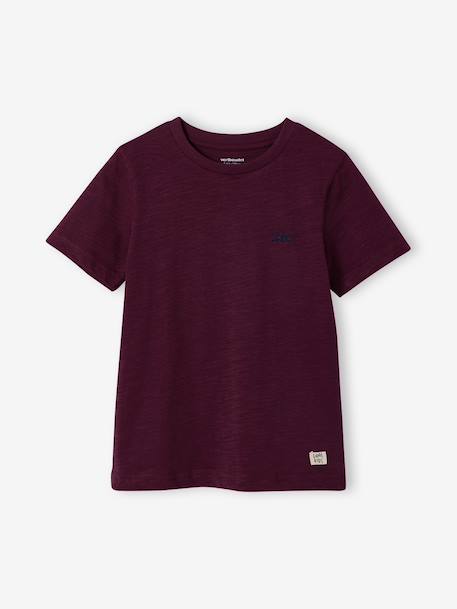 T-shirt garçon personnalisable manches courtes aubergine+blanc+BLEU+jaune pâle+mangue+sauge - vertbaudet enfant 