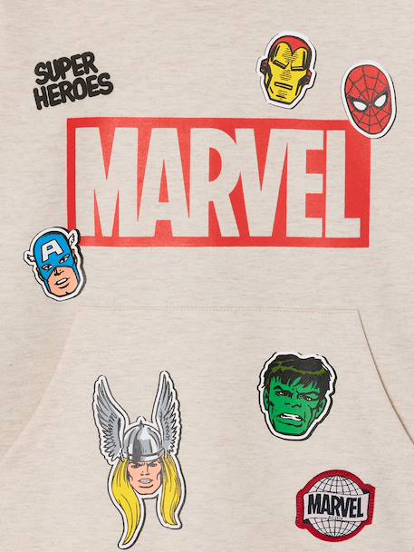 Boys' AVENGERS hooded sweatshirt marl beige - vertbaudet enfant 
