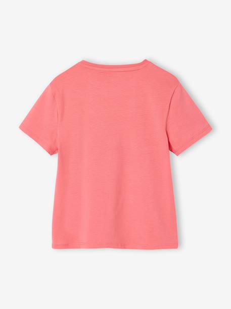 Tee-shirt fille imprimé manches courtes écru+mauve+rose+vert sauge - vertbaudet enfant 