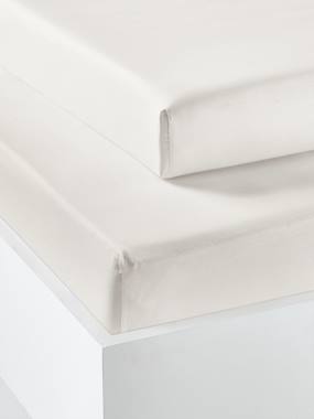 -Lot de 2 draps-housses enfant en coton recyclé