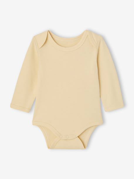 Bodysuits with long sleeves for babies with a floral print sage green - vertbaudet enfant 
