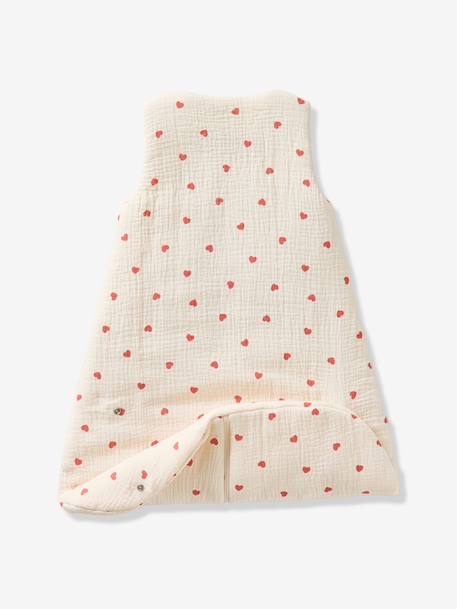 Gigoteuse en gaze de coton bio personnalisable MON CŒUR écru - vertbaudet enfant 