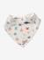 Lot 3 bavoirs bandanas en gaze de coton beige imprimé+BLANC+bleu grisé+cappuccino+écru+lot renard+lot vert panda+rose pâle+vert sauge - vertbaudet enfant 