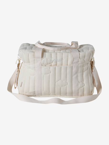 Sac à langer COLINA gaze de coton blanc+écru - vertbaudet enfant 
