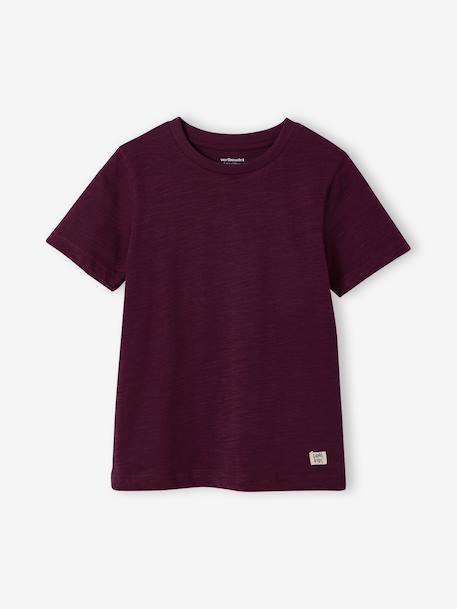 T-shirt garçon personnalisable manches courtes aubergine+blanc+BLEU+jaune pâle+mangue+sauge - vertbaudet enfant 
