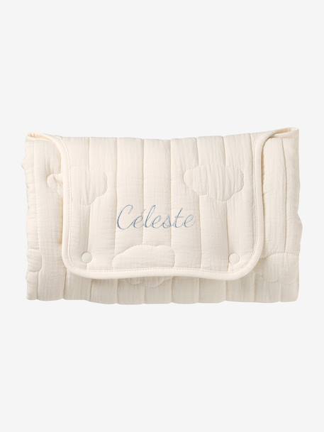 Tapis à langer de voyage blanc+écru - vertbaudet enfant 