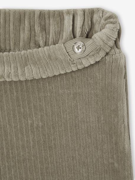 Wide Corduroy Trousers for Girls anthracite+blush+BROWN MEDIUM SOLID+ecru+grey blue+khaki+plum+rose - vertbaudet enfant 
