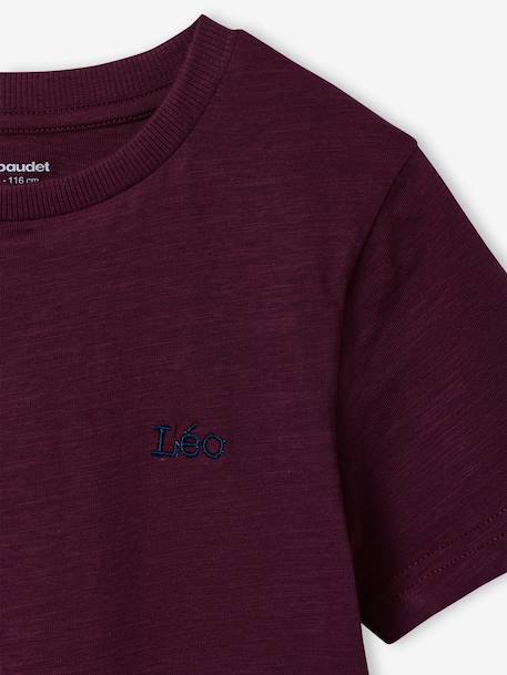T-shirt garçon personnalisable manches courtes aubergine+blanc+BLEU+jaune pâle+mangue+sauge - vertbaudet enfant 