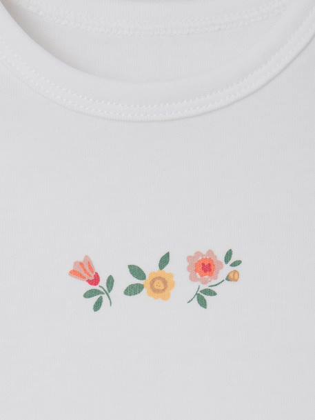 Bodysuits with long sleeves for babies with a floral print sage green - vertbaudet enfant 