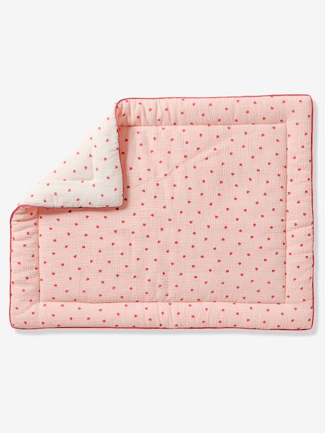Floor mattress / Play mat in cotton muslin MON COEUR printed pink - vertbaudet enfant 