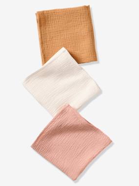 Nursery-Pack of 3 Plain Muslin Squares in Organic Cotton*