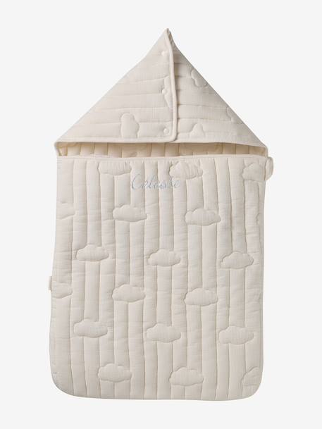 Nid d'ange enveloppant en coton beige imprimé+blanc+bleu glacier+bleu grisé+imprimé grenier+vanille - vertbaudet enfant 