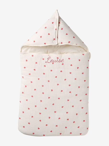 Baby Nest in Cotton Gauze crystal blue+grey blue+printed beige+vanilla+WHITE MEDIUM ALL OVER PRINTED - vertbaudet enfant 