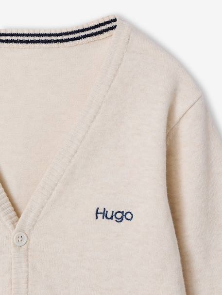 V-neck knitted cardigan BASICS for Boys marl grey+marl white+navy blue - vertbaudet enfant 