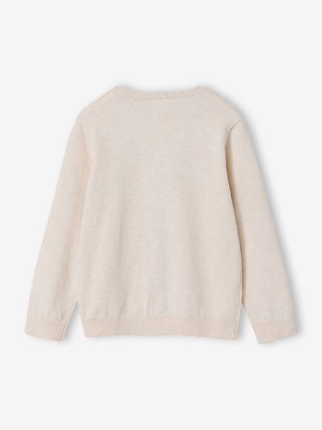 V-neck knitted cardigan BASICS for Boys marl grey+marl white+navy blue - vertbaudet enfant 