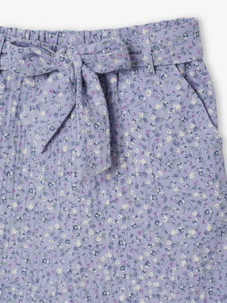Frilled Bermuda Shorts in Cotton Gauze for Girls printed blue+printed white - vertbaudet enfant 