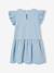 Girls' short-sleeved embroidered denim dress double stone - vertbaudet enfant 