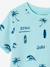 Printed boy's t-shirt denim blue+lichen+marl white+mint green - vertbaudet enfant 