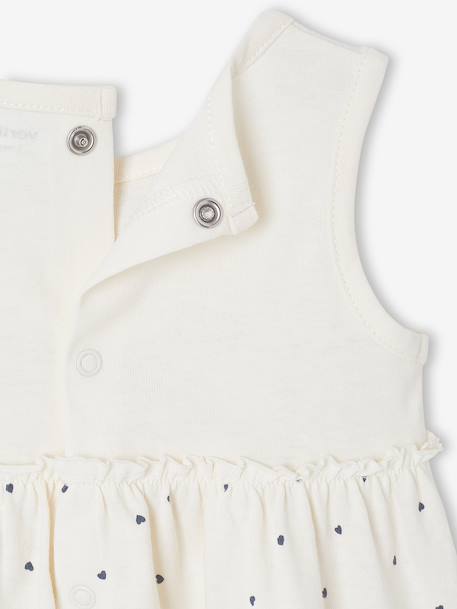 Dress & Matching Headband, for Babies beige+Light Green/Print+rosy - vertbaudet enfant 