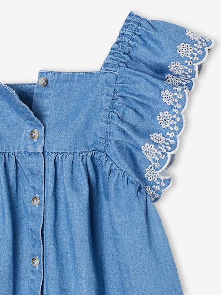 Girl's denim blouse stone - vertbaudet enfant 