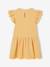 Girls' cotton gauze dress with short embroidered sleeves coral+yellow - vertbaudet enfant 