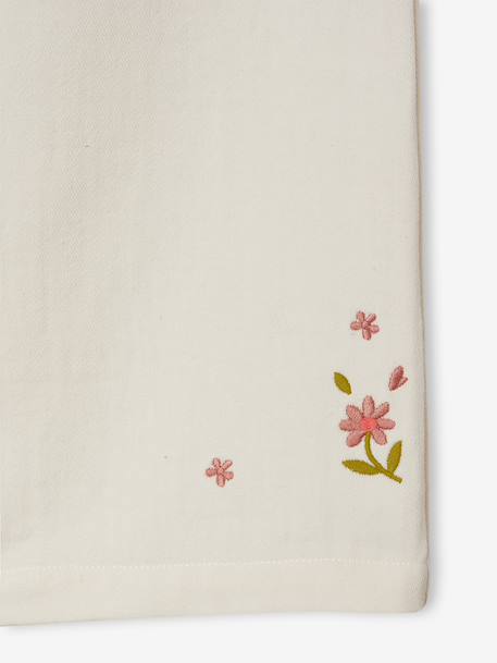 Wide-Leg Trousers in Cotton Gauze for Girls ecru - vertbaudet enfant 