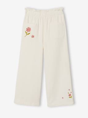 -Pantalon fille large en gaze de  coton