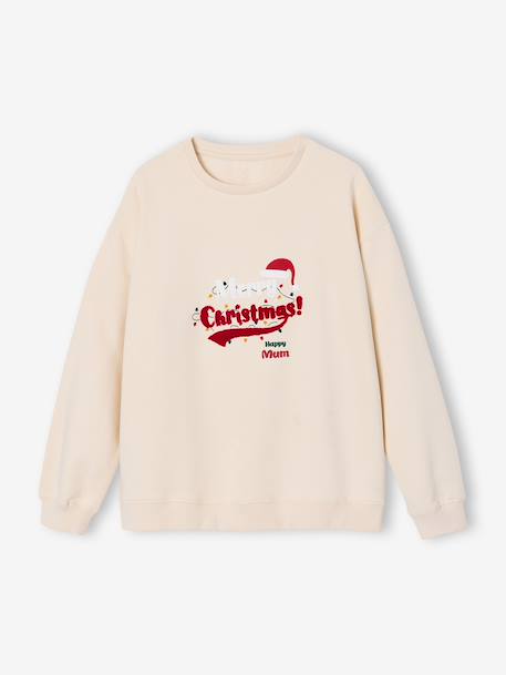 Christmas family capsule women's sweatshirt vanilla - vertbaudet enfant 