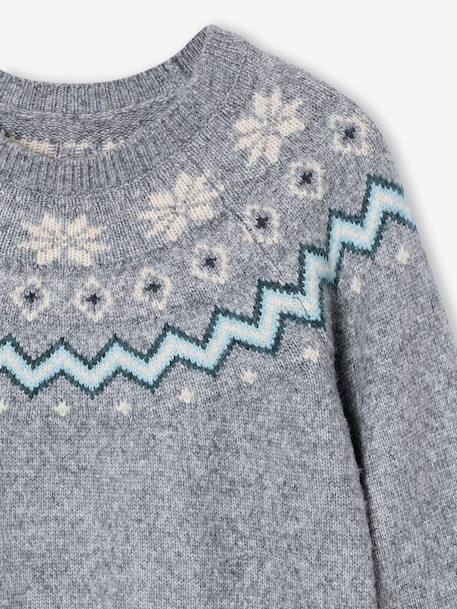 Fluffy Christmas Jumper for the Whole Family marl grey - vertbaudet enfant 