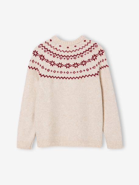 Pull jacquard homme noël capsule famille écru - vertbaudet enfant 