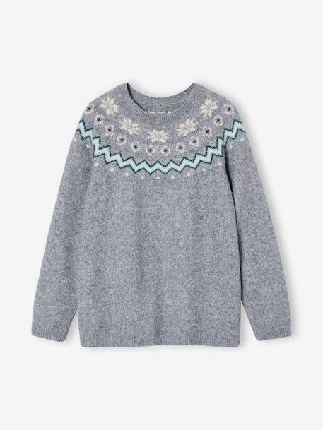 Fluffy Christmas Jumper for the Whole Family marl grey - vertbaudet enfant 