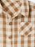 Chemise bébé garçon gaze de coton carreaux beige - vertbaudet enfant 
