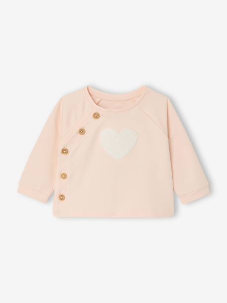 Baby sweatshirt and trouser set ecru+pale pink - vertbaudet enfant 