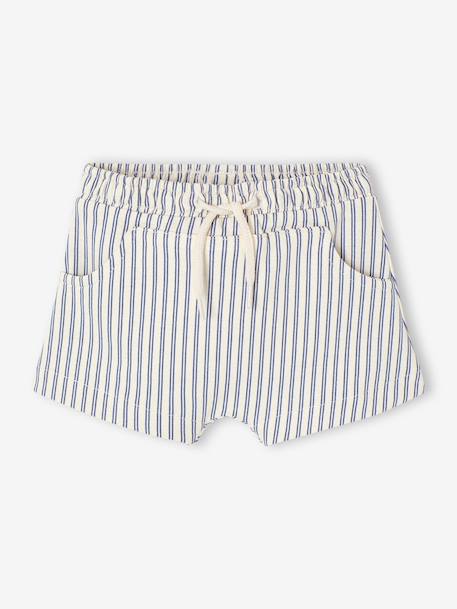 Lot 2 bermudas bébé garçon en molleton rayé bleu - vertbaudet enfant 