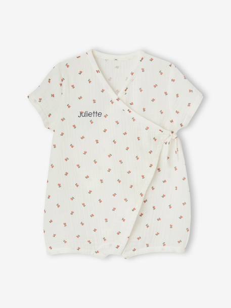 Customisable baby girl playsuit ecru - vertbaudet enfant 