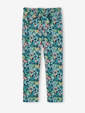 -Pantalon fluide imprimé fleurs fille