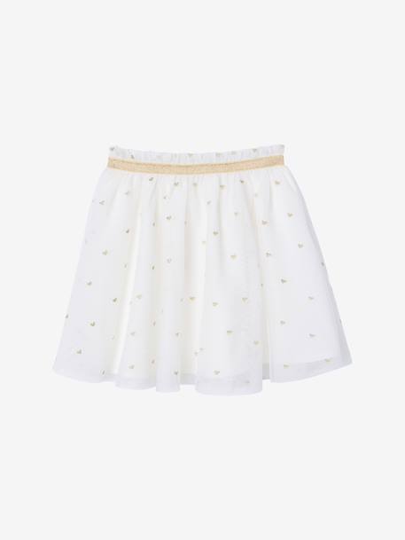 Girl's tulle skirt with lurex embroidery white - vertbaudet enfant 