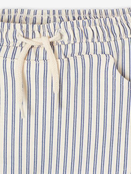 Pack of 2 Pairs of Fleece Bermuda Shorts for Baby Boys striped blue - vertbaudet enfant 