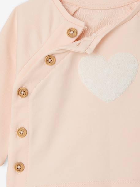 Baby sweatshirt and trouser set ecru+pale pink - vertbaudet enfant 