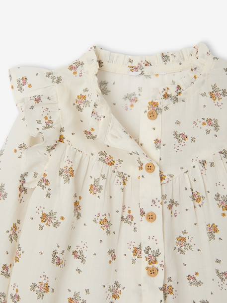 Blouse à volants bébé rose+vanille+vert de gris - vertbaudet enfant 