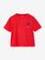 Tee-shirt fille fantaisie motif poitrine manches courtes abricot+rose bonbon+rouge - vertbaudet enfant 