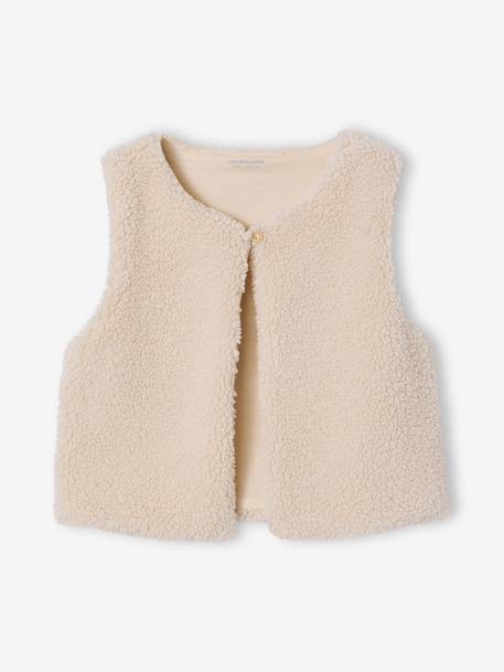 Girl's sherpa dress and cardigan set ecru - vertbaudet enfant 